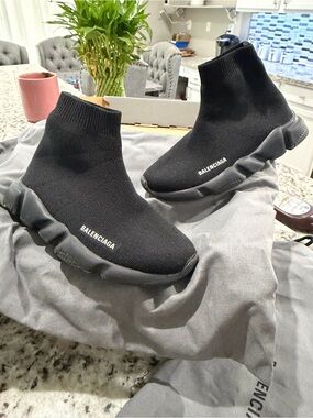 Balenciaga Black Knit Sock Runner Sneakers